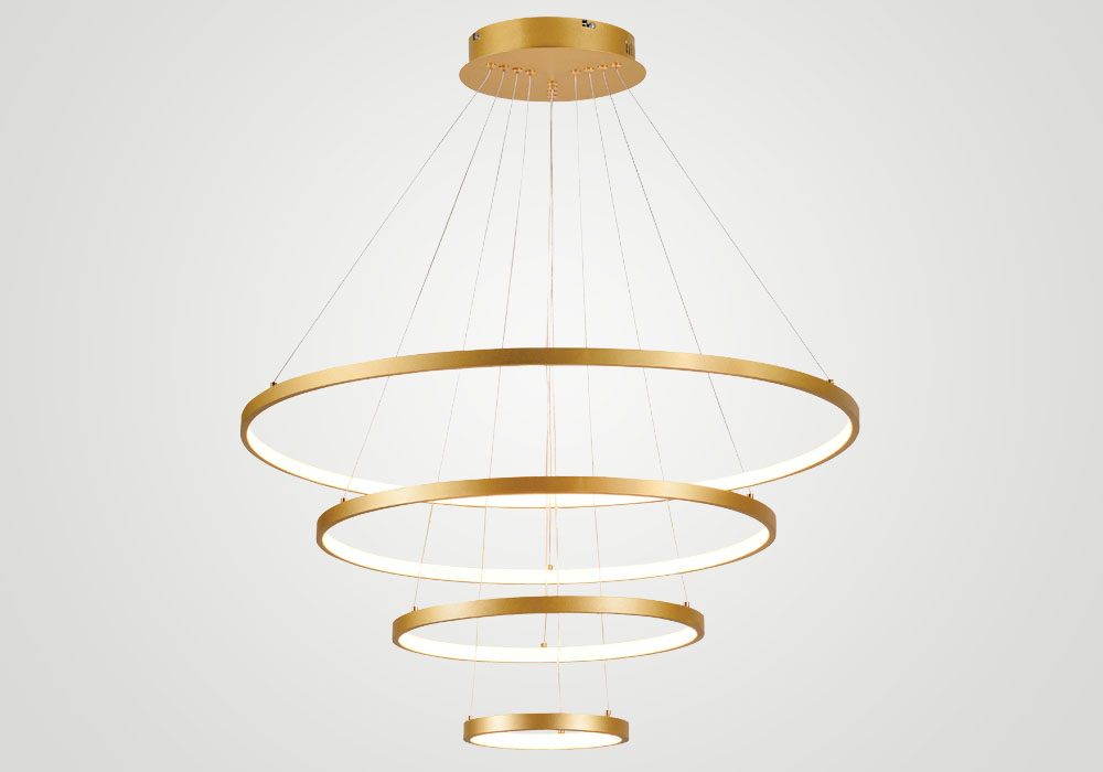 Lustre LED Pendente 4 Arcos BlonqStore - Dourado